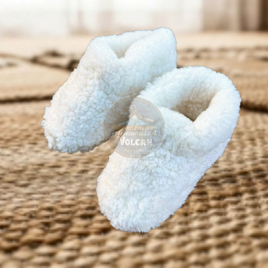 Pantuflas Artesanales de Piel de Oveja · Hechas a Mano en la Araucanía, Chile