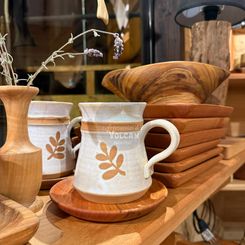 Porta taza de madera artesanal