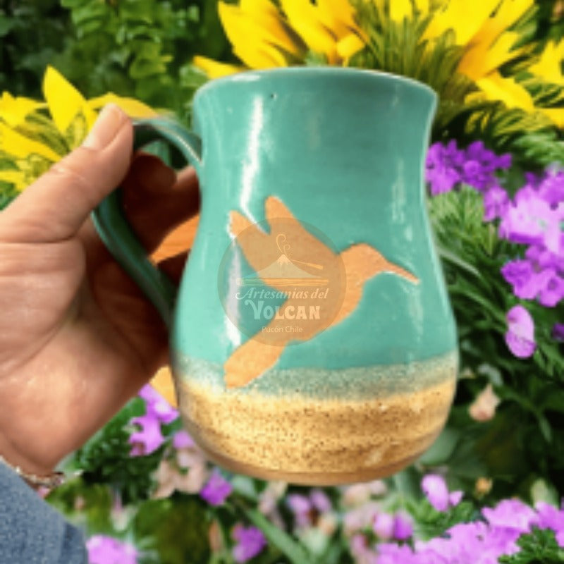 Tazón de cerámica gres con porta taza en madera nativa — Hecho a Mano