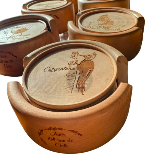 Posavasos e madera nativa 