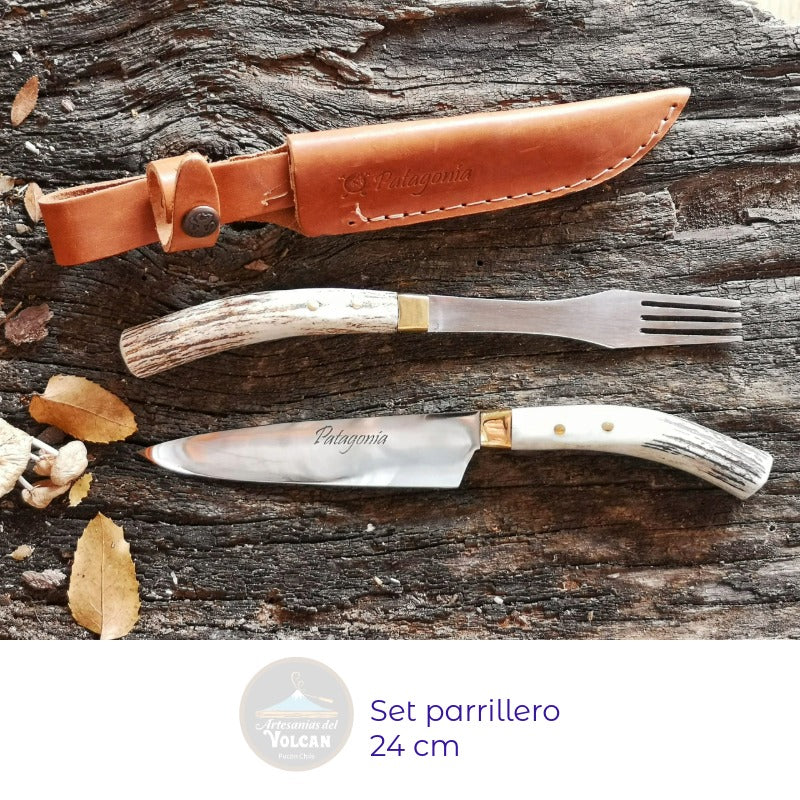 Accesorios patagónicos para parrilla - Set parrillero mango asta 29 cm