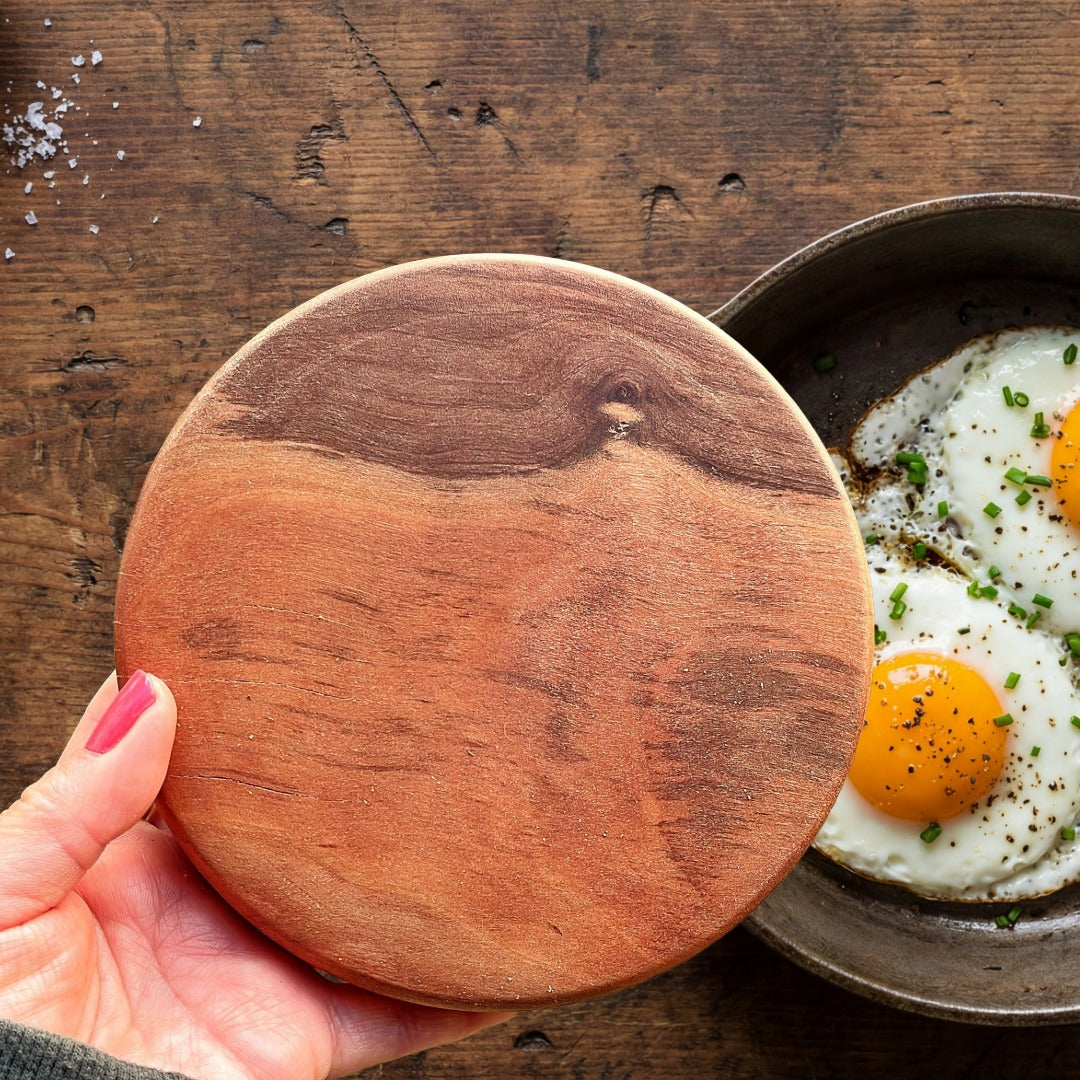 Posa Tetera y pailas de Madera Nativa · 15 cm · Artesanal Pucón