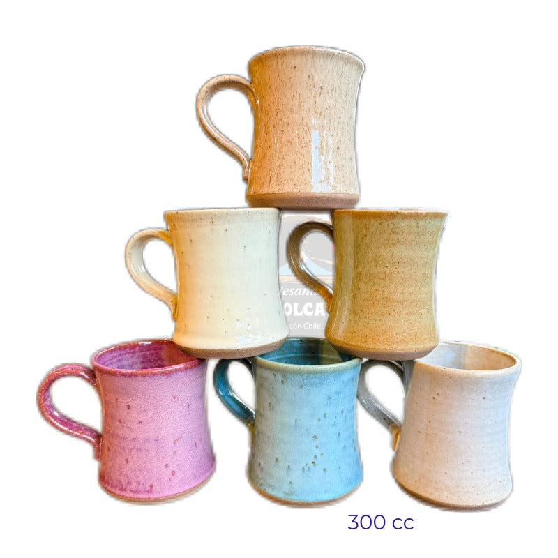 Tazones de cerámica gres con porta tazón de madera nativa - Tazones 300 cc